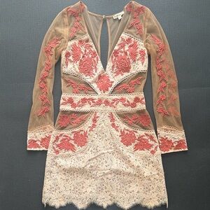 For Love and Lemons Mallorca Tulle Floral Lace Dress